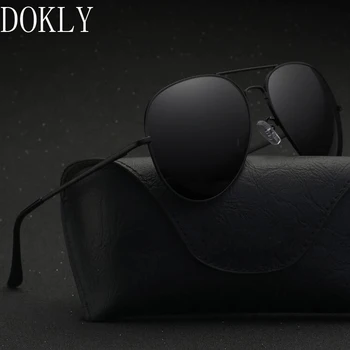 Dokly prekės 2017 HD Poliarizuota juoda objektyvas juodi akiniai nuo saulės Vyrams Poliarizuoti Akiniai nuo saulės Oculos Vairavimo Prabangus Dizainas nr. krepšys