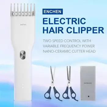 Enchen Vyrų Elektriniai Plaukų Clipper Žoliapjovės Keramikos Plaukų Cutter USB Greito Įkrovimo Suaugusiųjų Kūdikio Plaukų Kirpimo mašinėlės Kalėdų Dovanos Vyrams