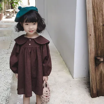 Mihkalev 2021 vaikams drabužių mergina rudens skara suknelė vaikams princesė suknelės kūdikių mergaičių medvilnės šalis suknelė drabužių