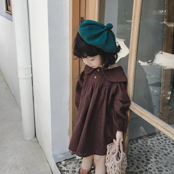 Mihkalev 2021 vaikams drabužių mergina rudens skara suknelė vaikams princesė suknelės kūdikių mergaičių medvilnės šalis suknelė drabužių