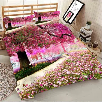 GOANG patalynė patalynės komplektas twin antklode padengti 200x200 karalius dydžio patalynės komplektas namų tekstilė namų dekoro priedai rausvos gėlės
