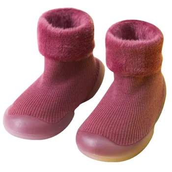 2020 Naujų Vaikų vidurio vamzdis nonsilp kojinių Imitacijos bateliai kašmyras kūdikių bamblys grindų batai žiemos plius aksomo sutirštės bateliai