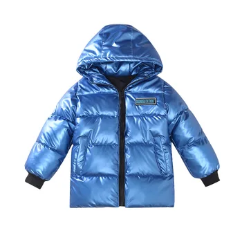 Žiemos naujų vaikinų medvilnė paminkštinimas striukė vaikų drabužių Mados vaikiškų storio žemyn jacketkids žemyn su gobtuvu šiltas vaikai kailis