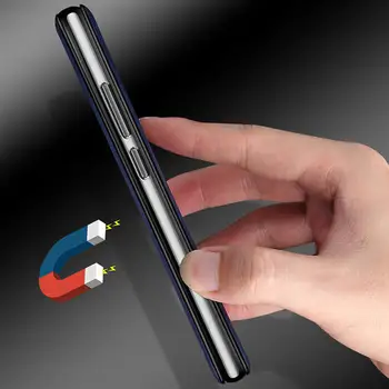 360 Luuxry Magnetinio Apversti Telefono dėklas Samsung Galaxy A12 Plonas Minkštas Odinis Atgal Apima apie Samsun Galaxi 12 SM-A125F/DS Šarvai