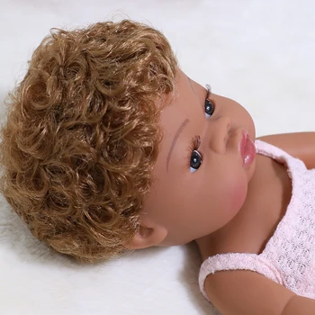 35CM Afrikos Atgimsta Juoda Baby Doll, Vonia Žaisti Visą Silikono Vinilo Kūdikių Lėlės Tikroviška Nekilnojamojo Kūdikių Trumpų Plaukų Žaislas, Lėlė Mergaitė Dovana