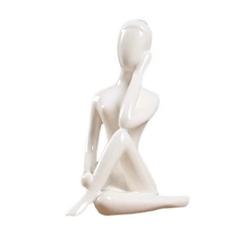 Abstraktusis Menas, Keramika Jogos Kelia Porceliano Statulėlės, Joga Lady Pav Statula Namuose Jogos Studija, Dekoro Ornamentą #4