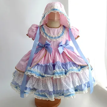 Vienerių metų amžiaus suknelė Lolita Dress Mergaitė ispanijos Princesė Dress 3 dalių Rinkinys medvilnės, odos draugiškas ir patogus