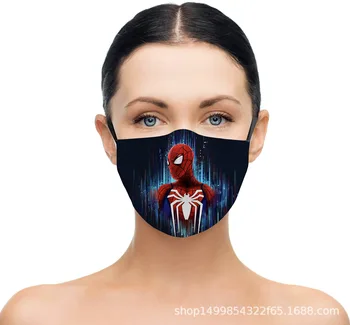 3 gabalus Marvel serijos superherojus Supermenas žmogus-Voras, Kapitonas Amerika suaugusiųjų kaukė, skaitmeninis spausdinimas skalbti berniukas, kaukę nuo dulkių.