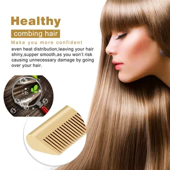Hot Comb Plaukų ištiesinimo priemonės Butas Lygintuvai, Elektros Plaukai Garbanoti Geležies, Titano Lydinio Hair Curler Šepetėlis 2 in 1 Stilius Tiesinimo