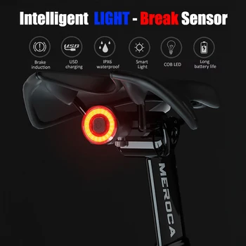 Smart dviratį dviračiu Pažangios automatinės Stabdžių žibintai atšvaitas žibintuvėlis lightset uodega MTB galinis žibintas ,USB Įkraunamą