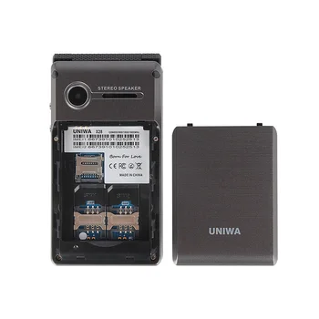 UNIWA X28 2G GSM Flip Telefonas 2.8 colių moliusko geldele 1200mAh mobilusis telefonas, Mobilusis Telefonas Dual SIM Kortelę Dideli Šriftai Didelis Mygtukas Pagyvenusių Telefono