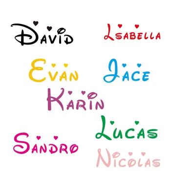 Disney šriftai Individualų Asmeninį Pavadinimas Vaikų Namų Dekoro Darželio Vaikų Kambario Vinilo Lipdukas, Decal Nuimamas Sienos Menas, Lipdukas