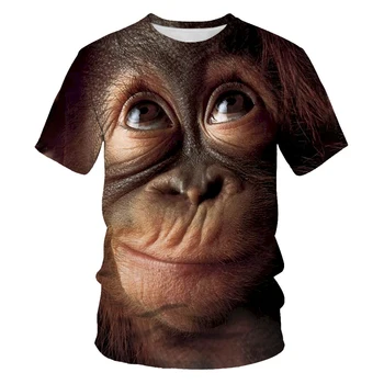 Orangutan modelio 3D marškinėliai trumpomis rankovėmis vyrų vasaros mados viršų gyvūnų spausdinti 3DT marškinėliai vyriški patogus audinys XXS-6XL