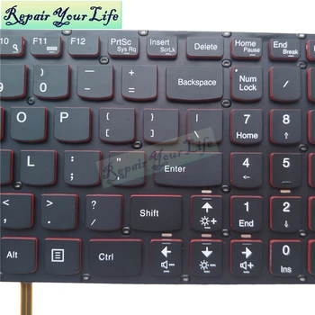 Nešiojamojo kompiuterio klaviatūra Lenovo Y700-15 Y700-15ISE Y700-15ISK MUMS standartinė klaviatūra su apšvietimu T6Y1B-MUMS SN20H54485 PK130ZF1A00