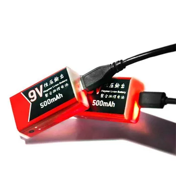 3pc 9V USB 500mAh Baterija Įkraunama USB Įkraunama Ličio Polimero Batteria už Multimetras Mikrofonas Skirtas RC Kameros Drone