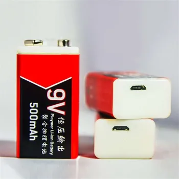 3pc 9V USB 500mAh Baterija Įkraunama USB Įkraunama Ličio Polimero Batteria už Multimetras Mikrofonas Skirtas RC Kameros Drone