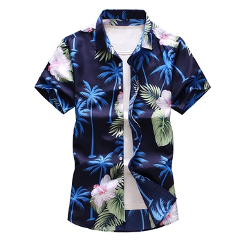 2020 metų Vasaros Nauji vyriški Havajų Marškinėliai Mados Atsitiktinis Spausdinimo Trumpas Rankovės Gėlių Marškinius Vyras Prekės Plus Size 5XL 6XL 7XL