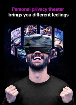 Naujas Mados VRG Pro 3D VR Virtualios Realybės Akiniai viso Ekrano Vaizdo Plataus Kampo VR Akiniai nuo 5 Iki 7 Colių Smartfon, Prietaisai