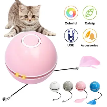 Elektrinis Automatinis savaiminis Sukasi Katė Ball Žaislas Interaktyvi Dėlionė Smart Naminių Kačių Kamuolys Kibinimas Žaislai Pet Tiekimo USB Naminių Kačių Kamuolys, Žaislai