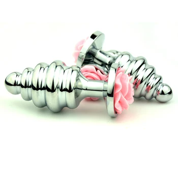 Naujas grožio varžto sriegio metalinis analinis kaištis rose buttplug analinis dilator stimuliatorius mažas užpakalis kištukai suaugusiųjų sekso žaislai moters išangės žaislas