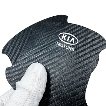 4pcs automobilių apsaugos anglies pluošto, odos automobilio duris KIA K2 K3 K5 Sorento Sportage R Rio Soul bžūp Priedai