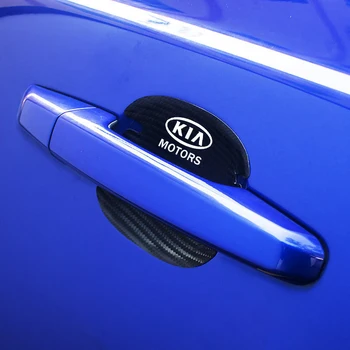4pcs automobilių apsaugos anglies pluošto, odos automobilio duris KIA K2 K3 K5 Sorento Sportage R Rio Soul bžūp Priedai
