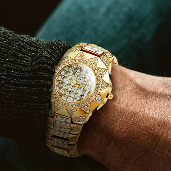 MISSFOX Baguette Deimantų Žiūrėti Vyrų Vandeniui 18K Aukso Aukštos Kokybės Vyrai Laikrodžiai Top Brand Prabangius Kvarcas Žiūrėti Skm Vyrų Laikrodis