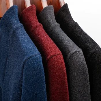 2021 Naujas Mados Prekės Ženklo Megztinis Mens Puloveriai Slim Fit Džemperiai Trikotažas Pusė Zip Puloveris Korėjos Stiliaus Atsitiktinis Mens Drabužiai