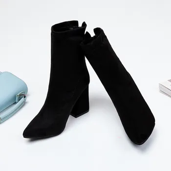 Oymlg 2020 m. rudens ir žiemos naujas moterų patogus seklių burną smailianosiai batai moterų užtrauktukas paprastas saldus laukinių batai t01