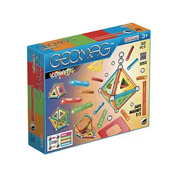 Geomag - Konfeti magnetinio konstrukcijos ir švietimo žaidimai, Spalvotų, 32 gabalus (Geomag 00350)