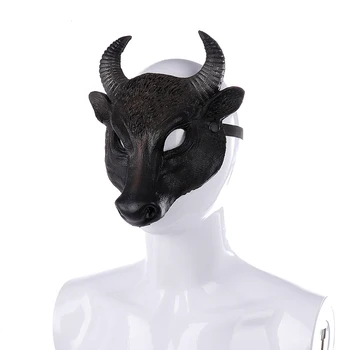 Helovinas Pusę Veido Bull Kaukė PU Plakti 3D Gyvūnų Galvos Kaukė Helovinas Velykų Karnavalas Šalis