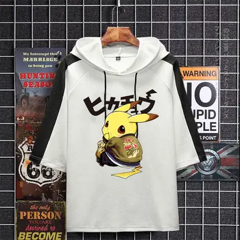 Kietas gabalas T-shirt Gatvės atsitiktinis palaidų animacinių filmų Hoodie T-Shirt Juokinga top marškinėliai hip-hop Japonijos sraigtasparnis T-shirt