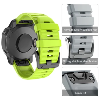 26mm 22mm Quick Fit Watchband Garmin Fenix 6X 6X 5X Pro 3 3HR Silikono Easyfit Riešo Juostos Garmin Fenix 6 6 Pro 5 5 Plius