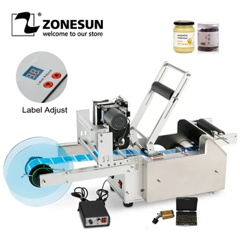 ZONESUN LT-50D, Pusiau Automatinės Etikečių klijavimo Mašinos Etikečių Aplikatorius Spausdintuvo PET Butelis Data Programuotojas Etiketės Balionėlis Mašina