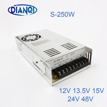 DIANQI impulsinis Maitinimo šaltinis 250w 12V 13.5 V 15V ac-dc konverteriu, transformuoti LED juostelė 24V 48V S-250 Geros Kokybės
