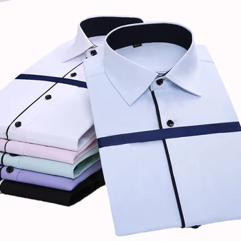 Aoliwen 2020 m. Pavasarį ilgomis Rankovėmis vyriški Verslo Atsitiktinis Marškinėliai suknelė marškinėliai Kieto spalvų vyrams, prekės ženklo vyrai Oficialų Vyrų Drabužiai tinka
