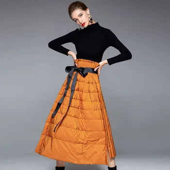 Žiemos Naujas stilingas žemyn, sijonai, kietas ventiliacijos-line imperijos juosmens šiltas žemyn sijonai moterų mados paketą, sėdmenų šiltas sijonai 8003