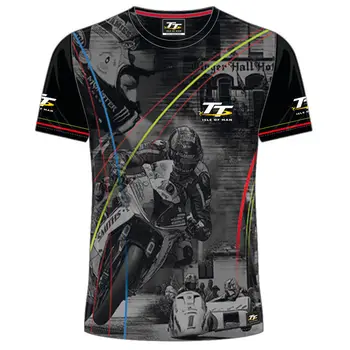 Kelių Lenktynės ISLE OF MAN TT T-Shirt Motociklo marškinėliai MX ATV Legendos Quick Dry Pilka T-Shirt