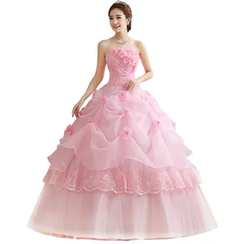 Rožinė Raudona Balta Aplikacijos 2021 Brangioji Princesė Vestuvių Suknelė Stebėjimo Plius Dydis Vestuvių Chalatai Retro Lotus Nuotakos Suknelė