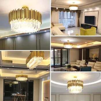 Stačiakampis šiuolaikinės liustra, valgomasis, kambarys modernus aukso/chromo plieno hanglamp virtuvės šviestuvai šviesos armatūra