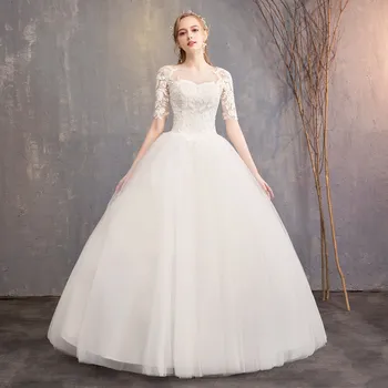 Naujas Atvykimo EZKUNTZA Visą Rankovės Vestuvių Suknelė iki 2021 m. Kamuolys Suknelė Blyksnius Rankovės Princesė Paprastas Vestuvių Suknelės Kinija Vestuvinės Suknelės