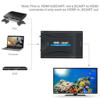 HDMI SCART Adapteris Keitiklis 1080P HDMI Įvestis SCART Adapteris Output 